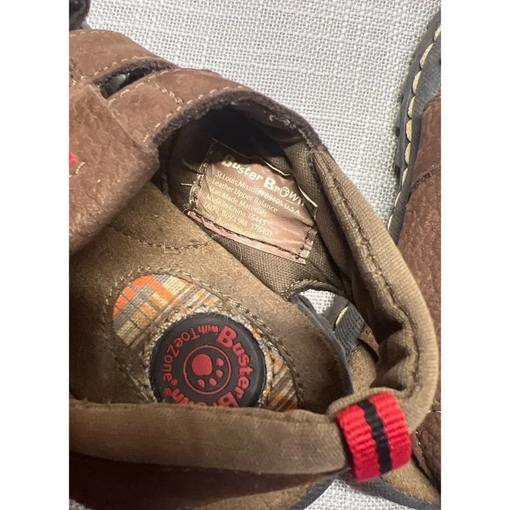 Buster Brown Kids Leather Fisherman Sandals Brown Toe Zone Size 9